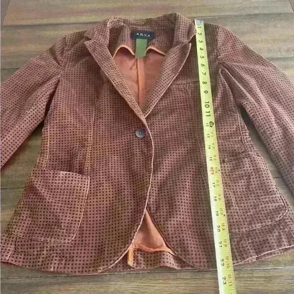 IANUX #Thinkcolored Italian Partly Handmade Polkadot Blazer Women's Size 44 US 8 - Picture 6 of 16